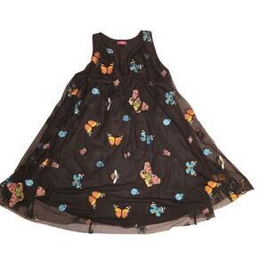 Staud Tulsi Butterfly Embroidered Tulle Designer Swing Mini Dress Small